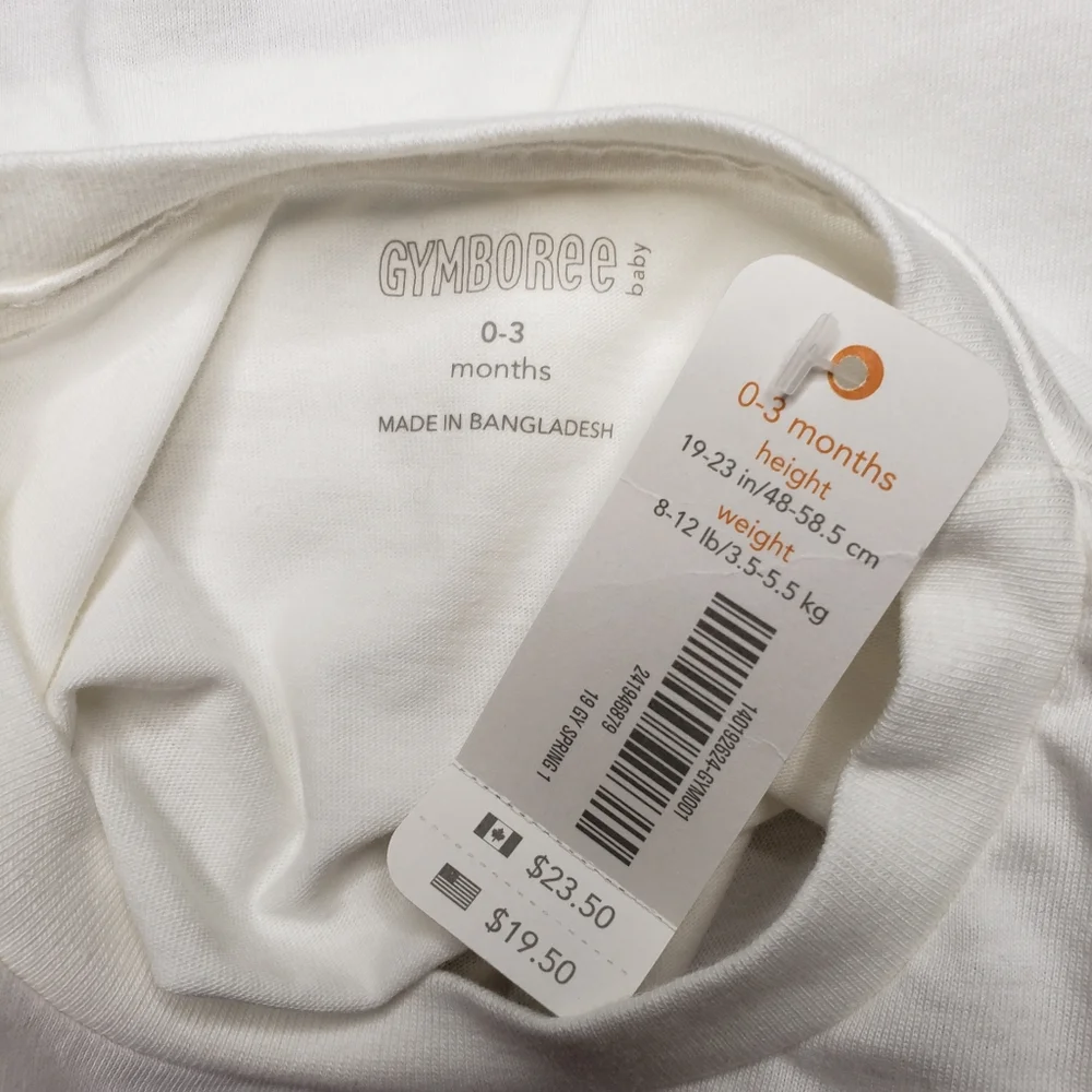 NWT Gymboree 0-3 Months Baby Varsity Stripe Three Quarter Sleeve Top